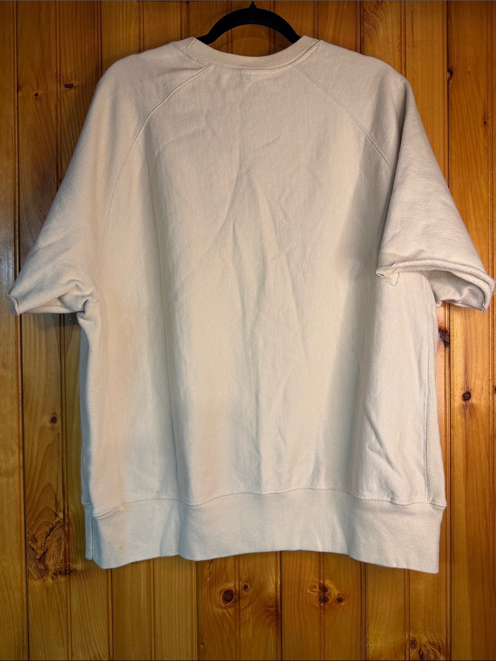 Champion Reverse Weave Cut Off Sleeves Cream Crewneck Sweatshirt - Picture 11 of 11
